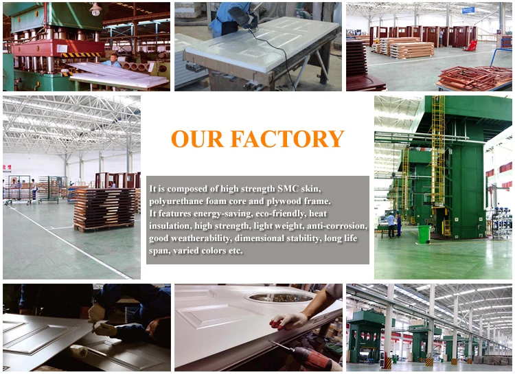 New Design Decorative Simple Gate Glass Fiber Exterior Door Grp Doors Front With Great Price