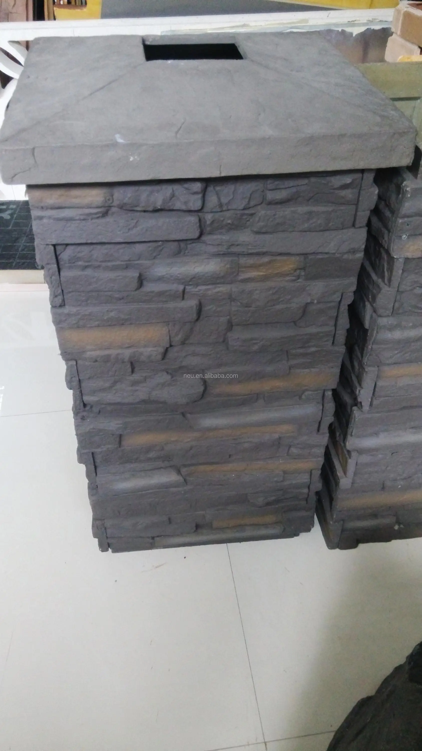 
PU Faux Stone Pillar Panel Artificial Stone Column Wraps 