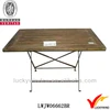 best selling 2013 handmade foldable metal legs wooden dining+table