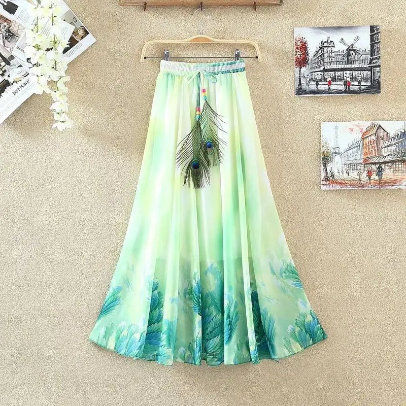2016 Latest Beautiful Design Long Skirts Arabic Long Skirt Chiffon Long ...