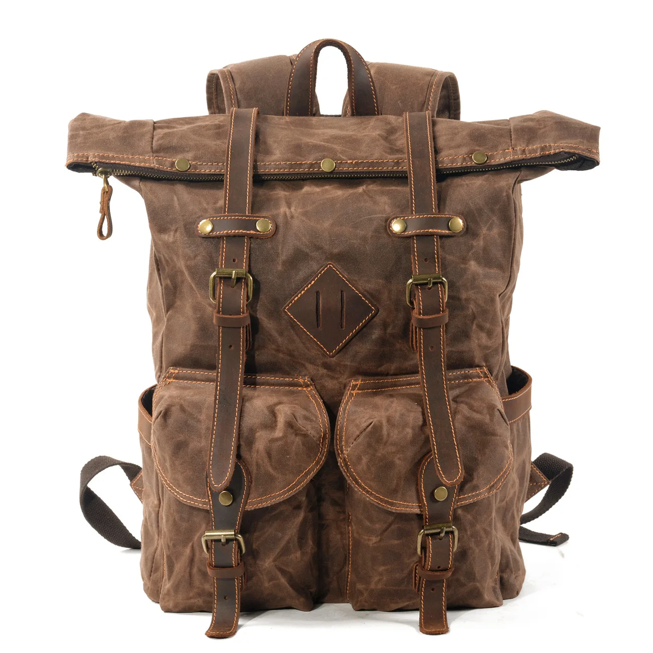 

Vintage Backpack Canvas Rucksack Travel Outdoor Bag, Gray