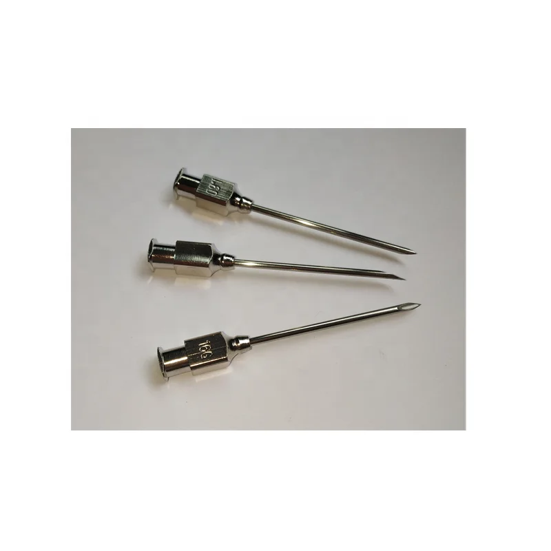 
REUSABLE STAINLESS STEEL HYPODERMIC VETERINARY INJECTION NEEDLE WITH METAL HUB 