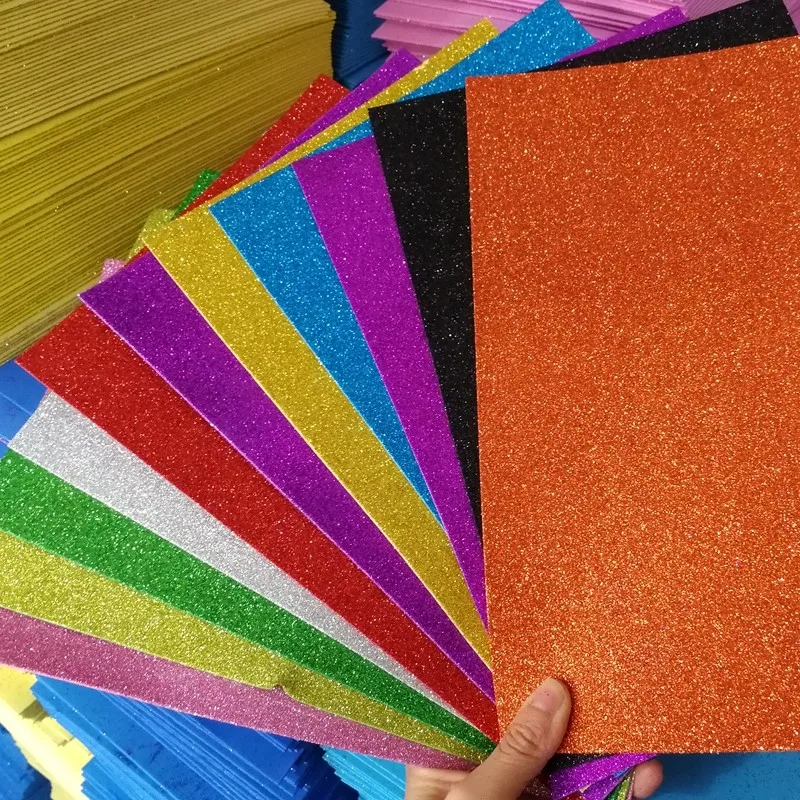 
glitter EVA Foam wholesaler in roll rose red color Bulk eva foam diy glitter eva sheet 