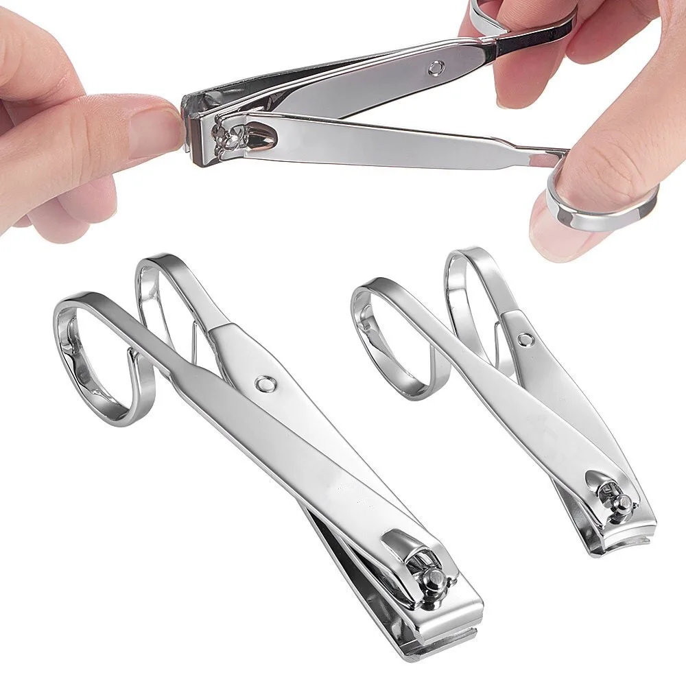 

Comfort Grip Nail Clippers Sharp Carbon Steel Blade Toenail Clippers Set of 2, Silver