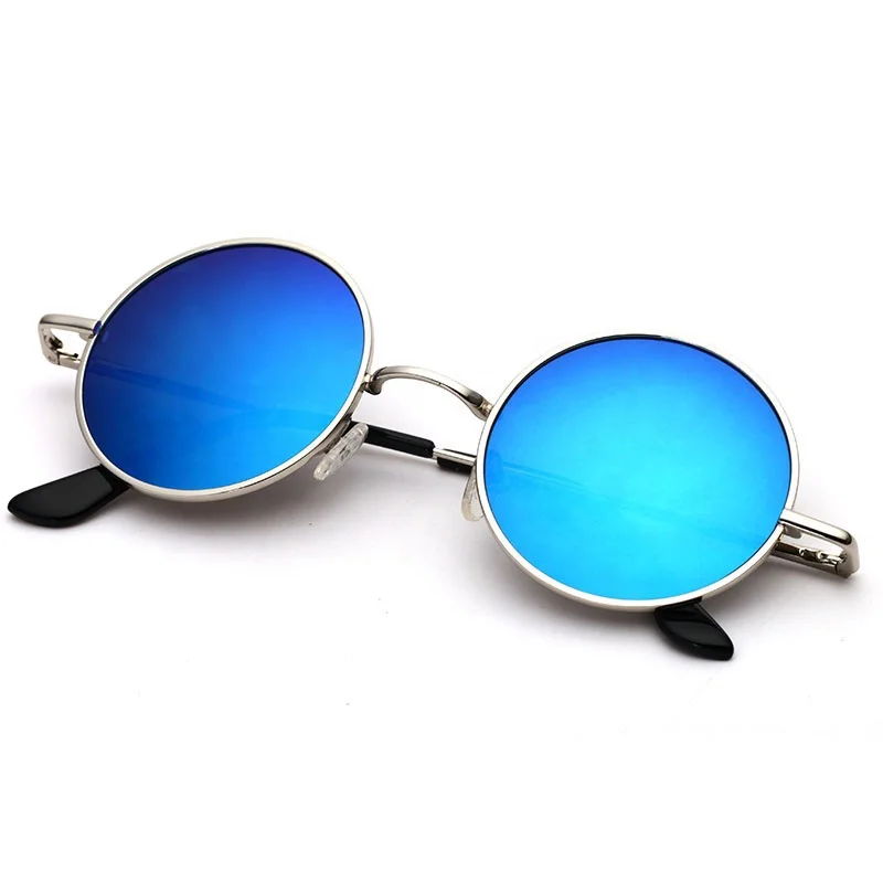 

men retro round glasses metal polarized logo sunglasses design classics 2019 sunglasses-men's spring hinge