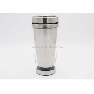 Image of 16oz double walled stainless steel coffee tumblers, paper insert travel mug with custom printed logo