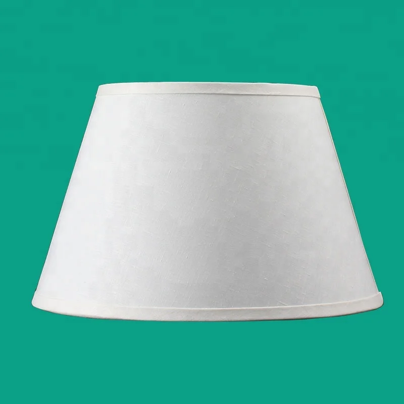 
White fabric lampshade with cylindrical linen for table lamp shade  (60781940958)