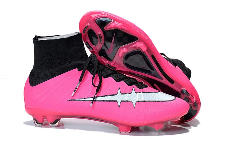 pink soccer boots