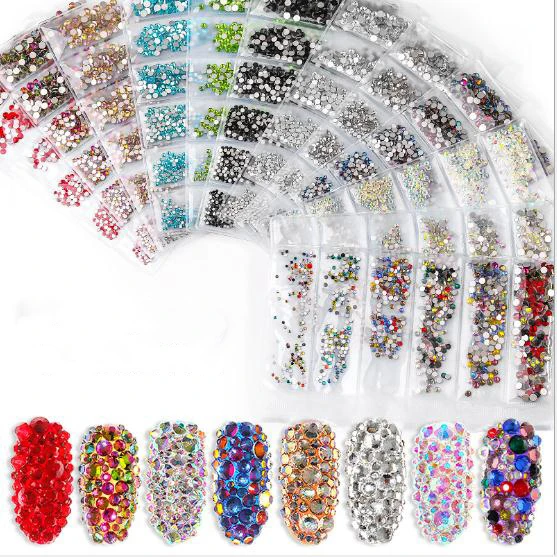 

3D Mix Size Nail Decorations Crystal Diamond Gem Rhinestone, Crystal;crystal ab;sapphire;light sapphire;siam;light siam......