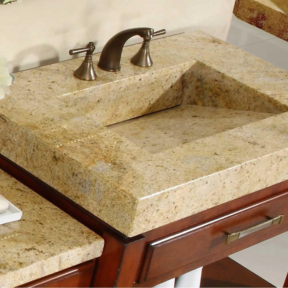 Hotel Used Kashmir Golden Granite Curved Bathroom Vanity Tops With Sink Buy Granite Bathroom Vanity Tops With Sink