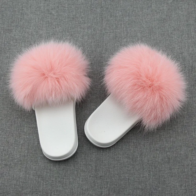Soft Fox Fur Casual Slippers Sandals 