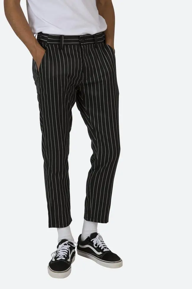 Oem High Quality Custom Men Cropped Pinstripe Trousers Pants - Buy ...