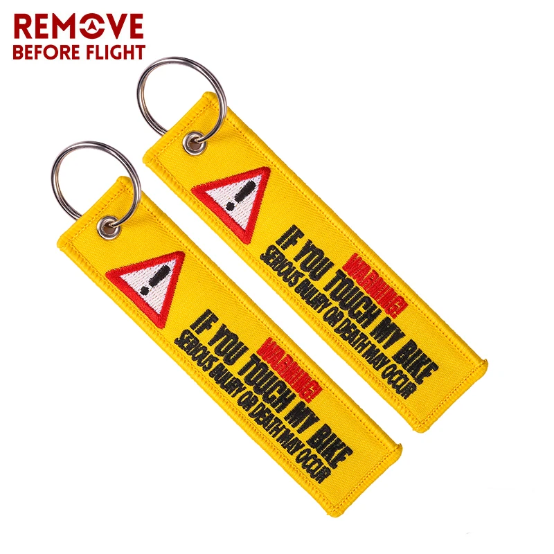 . WARNING IF YOU TOUCH MY BIKE MOTORCYCLE KEYRING 