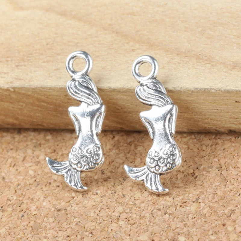 

2019 Mermaid charms antique silver mermaid jewelry pendant jewelry little mermaid boutique, Silver color