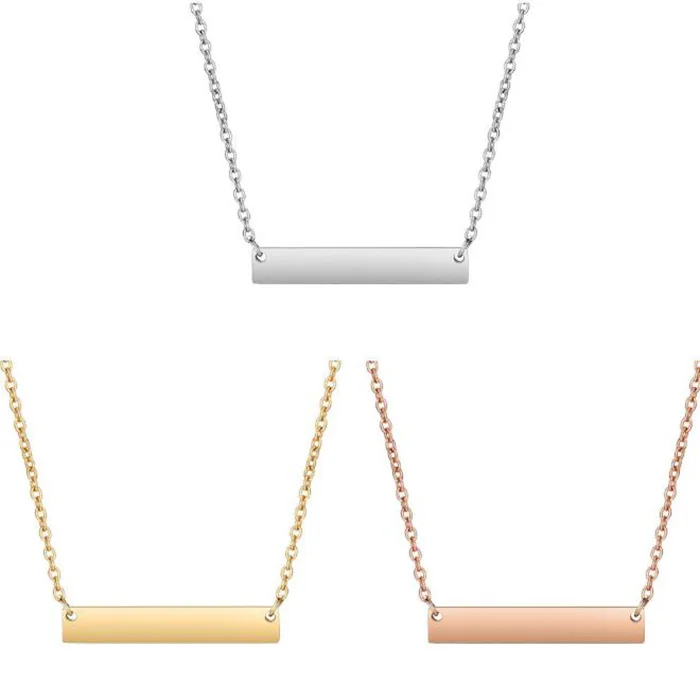 2019 New designs Stainless Steel Wholesale Customized Blank Bar Necklace