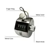 0-9999 HandTally Counter Silver Metal Clicker with Finger Ring - 4 Digit Manual Number Tracker to 9999