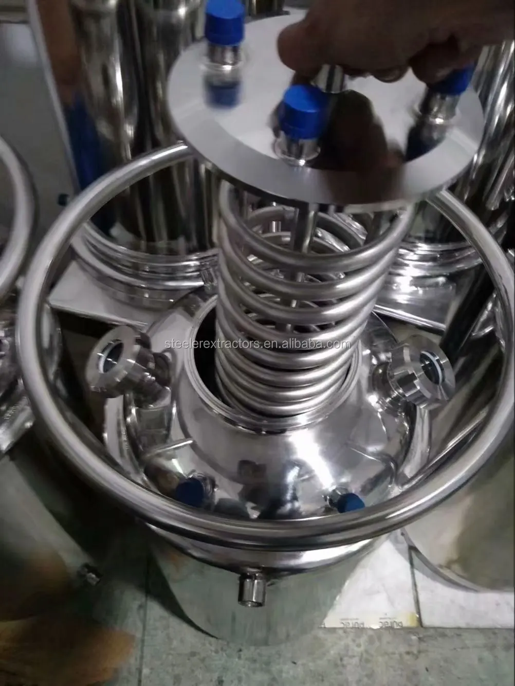 solvent tank with cooling coil