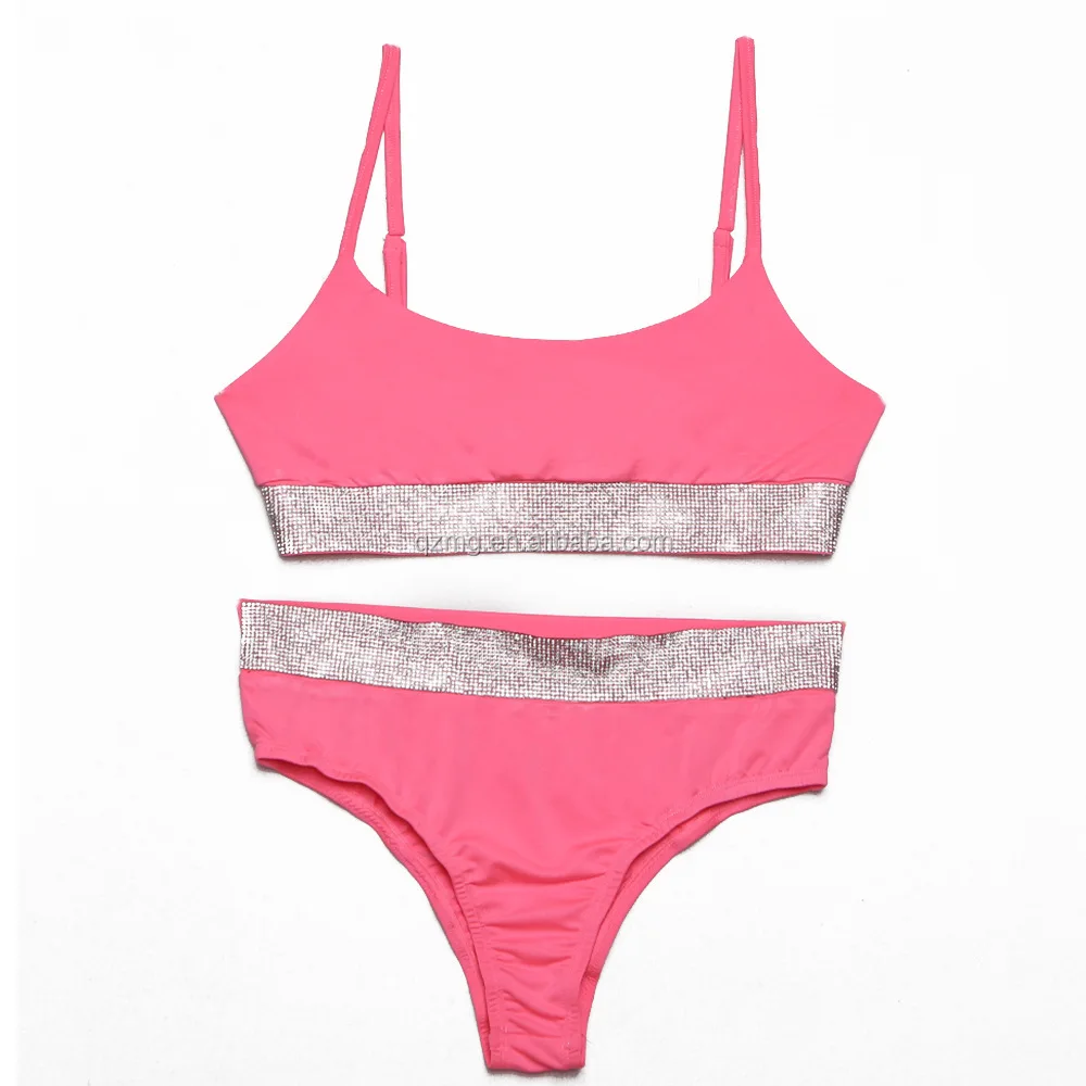 2019 Glitter Rhinestone Sex China Bikini High Waist Vest Swimwear Buy
