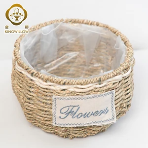 Image of KINGWILLOW,Eco-friendly seagrass flower pots garden