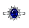 Best Sell 925 Sterling Silver Ring With Oval Shape Sapphire Stone