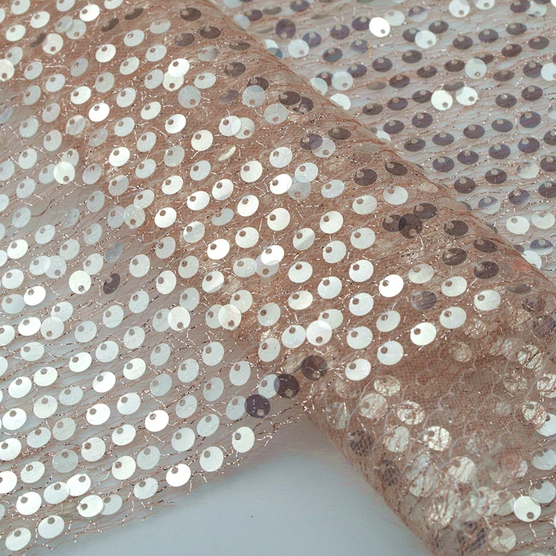 

High Quality metallic yarn crystal sequin fabric for dress