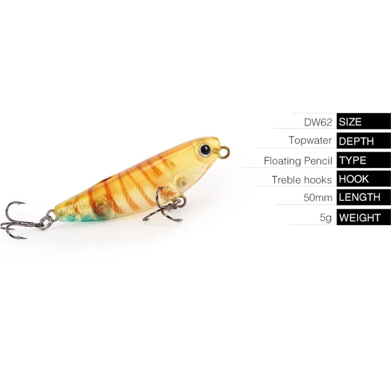 

DW62 50mm 5g Hard Bait Floating Pencil Fishing Lure