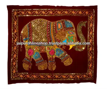 Elephant Wall Hanging ultimate indian elephant wall hanging tapestry with beautiful zari Elephant Wall Hanging ultimate indian elephant wall hanging tapestry with beautiful zari