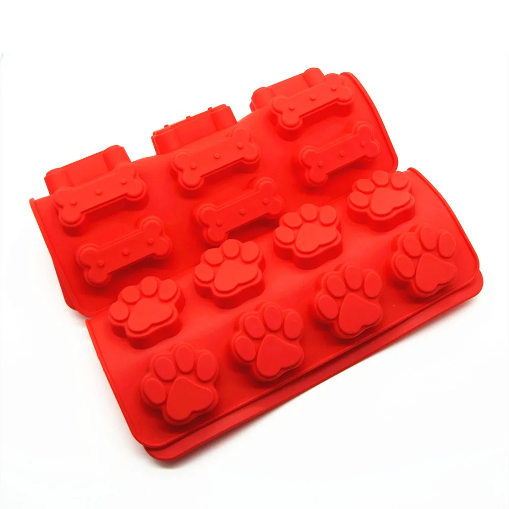 

Benhaida Dog Pet Premium Silicone Bone Shape Baking Mold, Dog Paw Silicone Cake Pan, Red (customize)