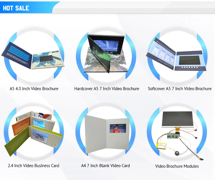 Homemade hot sale digital  Lcd Screen Video Brochure invitation cards for holiday real estate