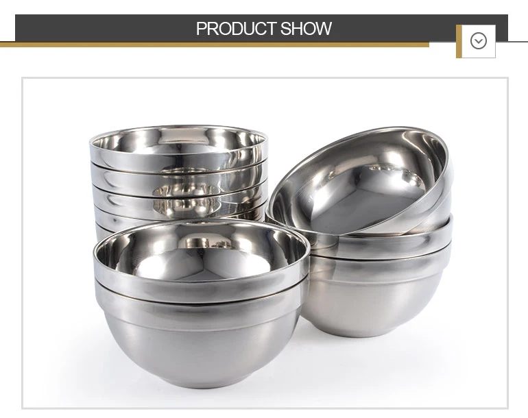 Latest Style Matt Metal Cheap Big Double Wall Stainless Steel Bowl With