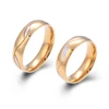 Stainless Steel Gold Wedding Band His and Her Couple Rings Engagement Lovers' Couple Ring