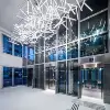 Design Art Glass Light Tube Chandelier For Business Center