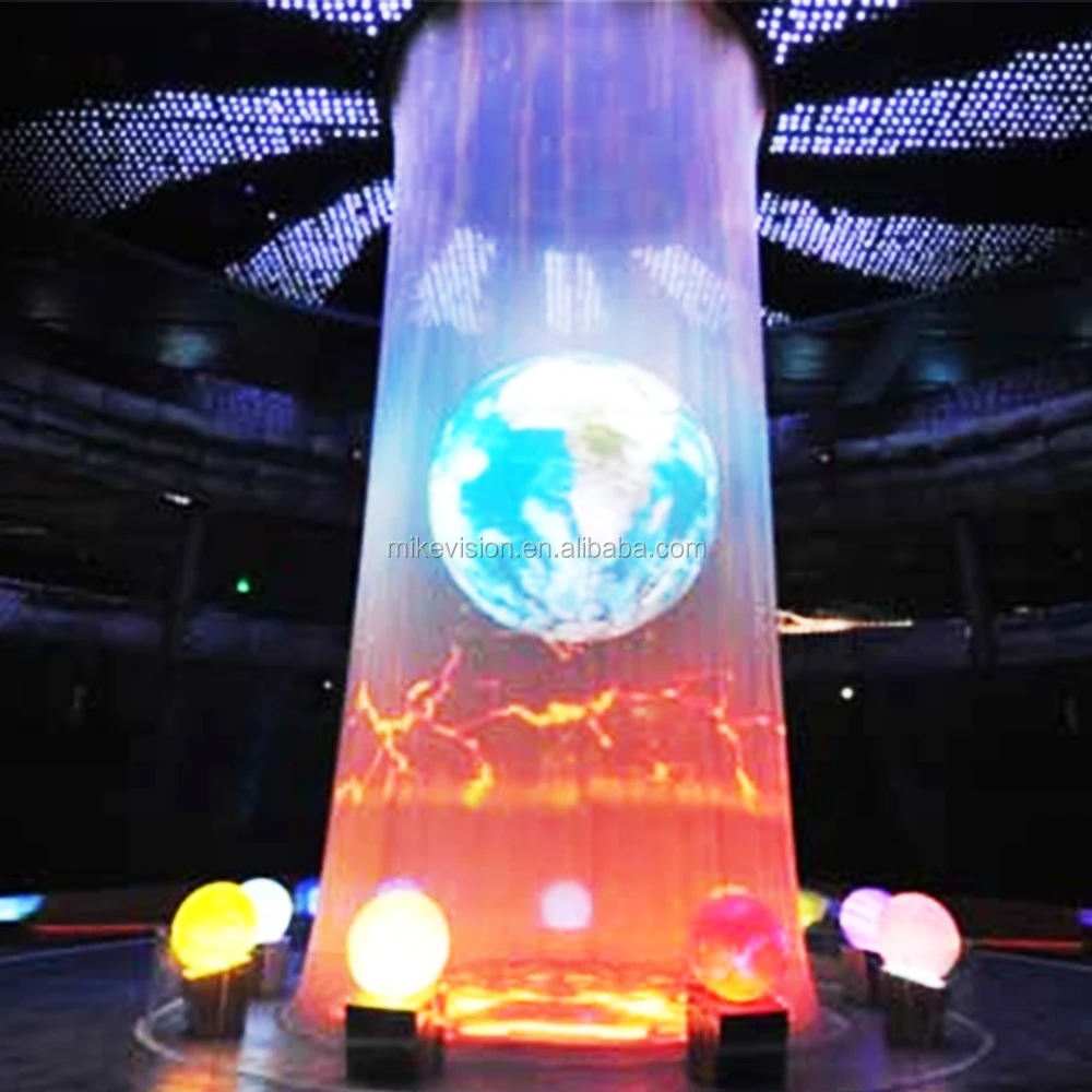 easy install good effect 3D holographic mesh projection screen for exhibition and stage