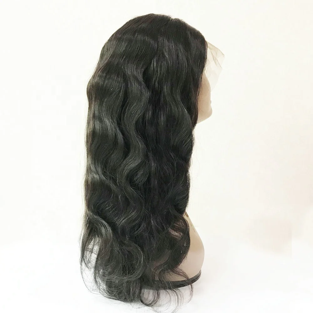 

Adorable factory price 360 front lace wig with baby hair,100% human hair Body wave wig for hair vendors