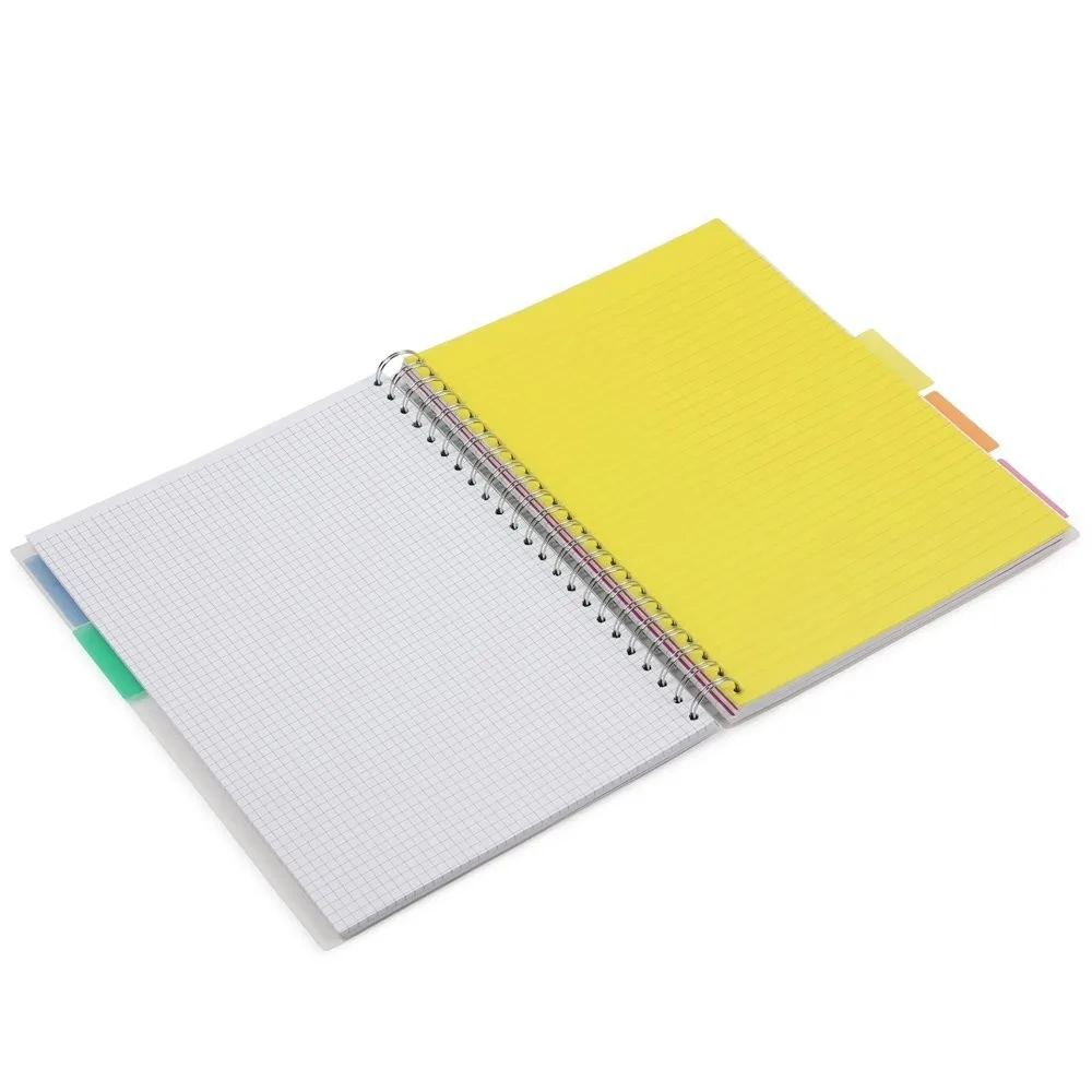 White Custom 5 Subject Colored Index Tab Divider A4 Plastic Cover ...