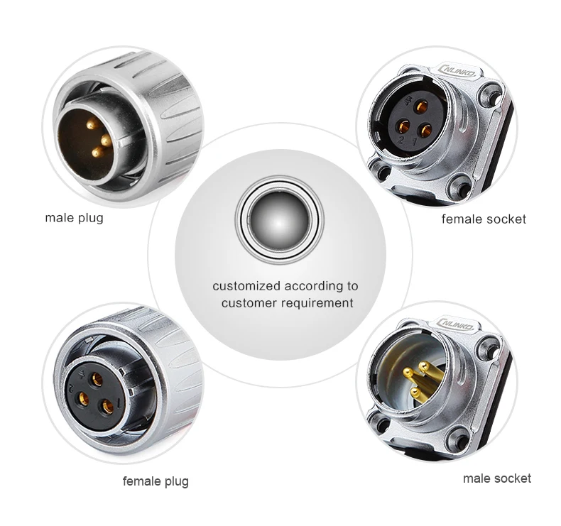 CNLINKO electric bike battery connector outdoor 3 pin power connector