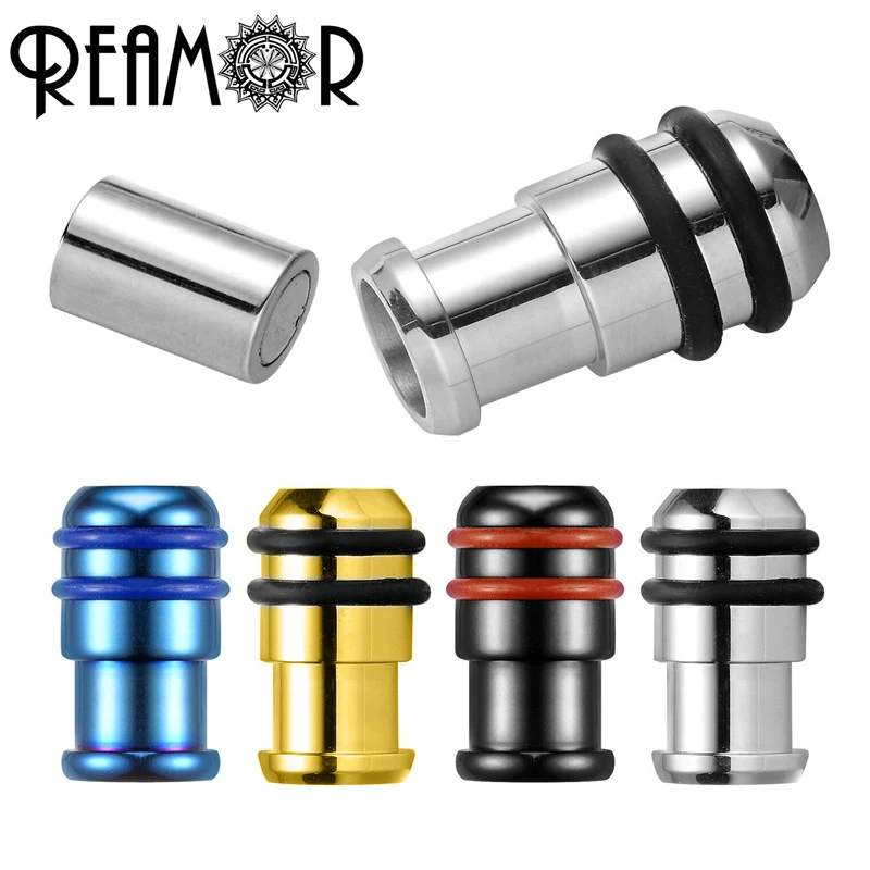 

REAMOR 316l Stainless Steel Plated Colorful 6mm Buckle Magnetic Clasp Metal Connector Leather Bracelet Clasp Diy