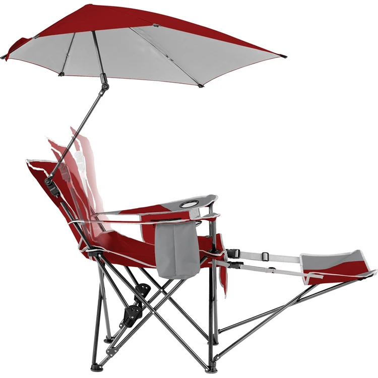 folding chairs with canopy and footrest