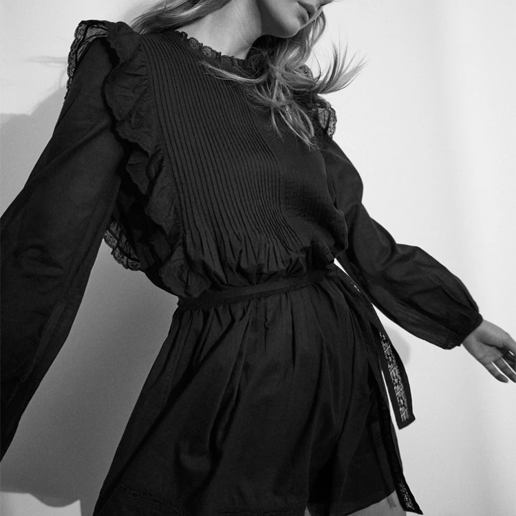 

Summer Fashion Ruffled Organic Cotton Linen Girl Dress Women with adjustable tie at waist, Customized