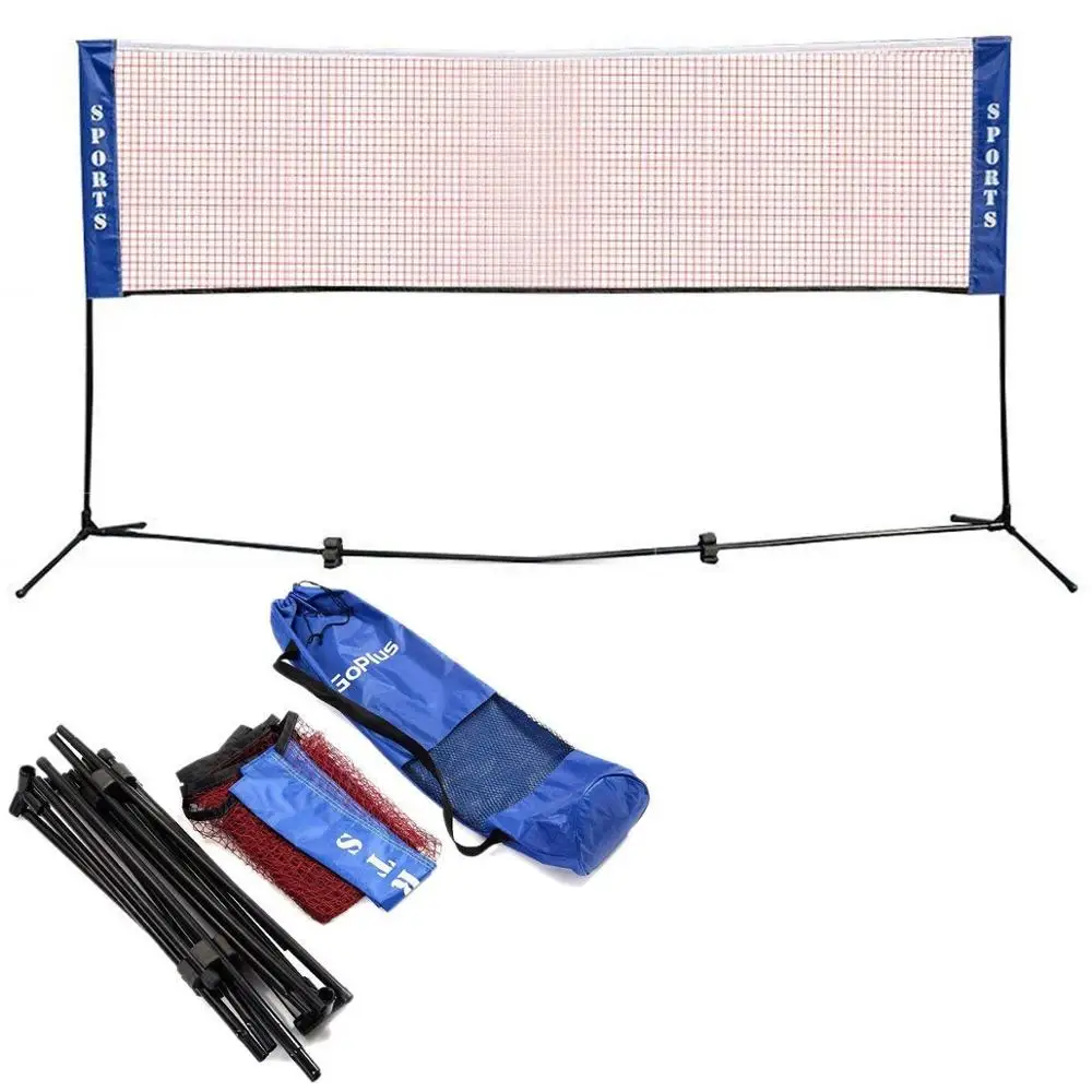 

Indoor Outdoor Adjustable Portable Badminton Beach Volleyball Net Factory Sales Tennis Net Training Carrying Bag Set, Blue;red