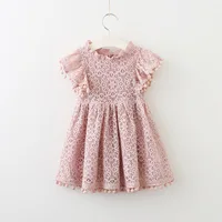 

Hot sale baby girl party dress Openwork lace ball baby girl dress