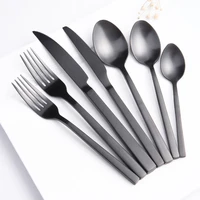 

Cutlery Black and More Colors for Wedding Event Restaurant, Packed with Knife Fork and Spoon Black Cutlery