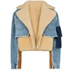 OEM Women Long Sleeve Patchwork Shearling Lined Denim Jacket