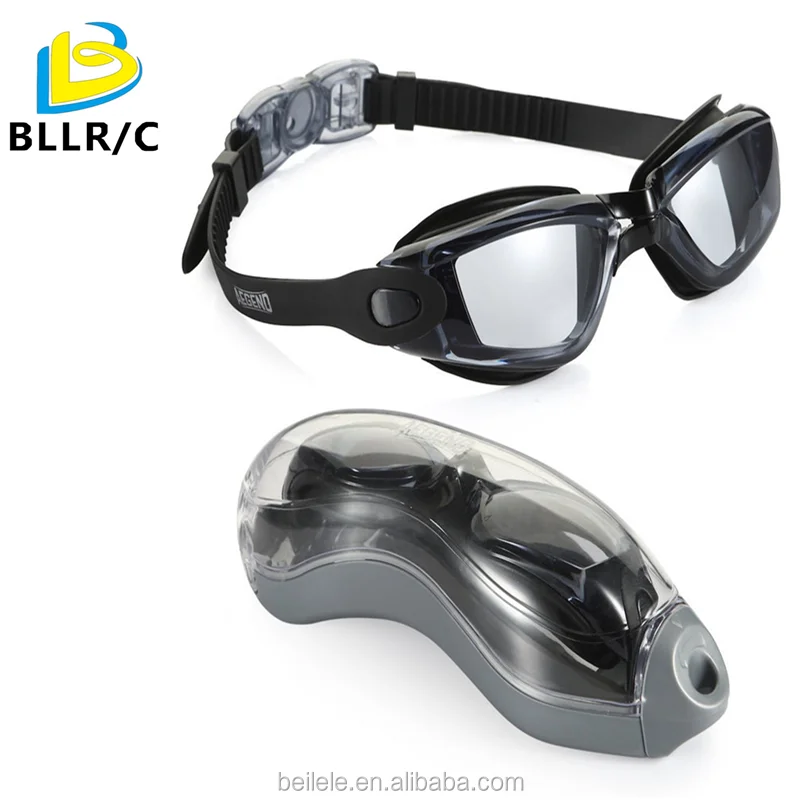 

Swim Goggles Aegend Mirrored Swimming Goggles No Leaking Anti Fog UV Protection Triathlon Swim Goggles with Free Protection Case, Black
