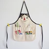 Waist Apron With Woven Label and pouch divided into three equal compartments