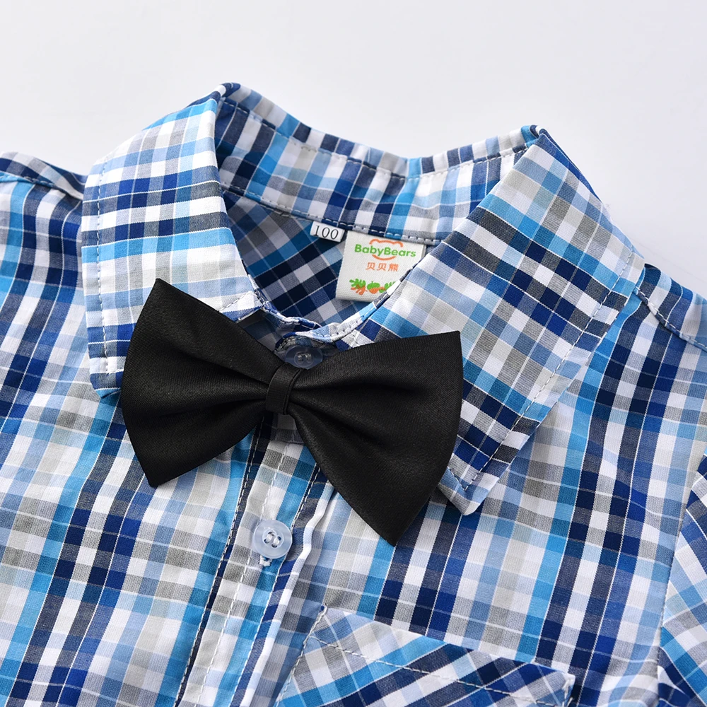 
custom blue plaid child long sleeve 95 cotton shirt 