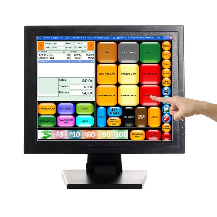 

15 inch LCD Resistive Touchscreen Monitor, Computer TV Monitor, POS terminal