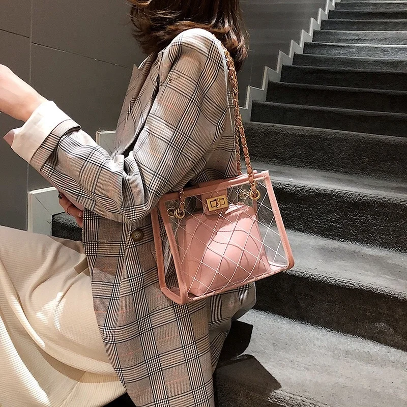 
Hot Sale Clear PVC Material Messenger Bags Handbags for Girl 