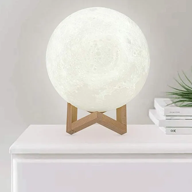 New trend birthday gift touch sensor battery operated led lunar lamp 3d moon light 20cm