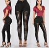 2017 Fashion Women Slim Legging Pencil Pants High Waist Skinny Bandage Hollow Trousers